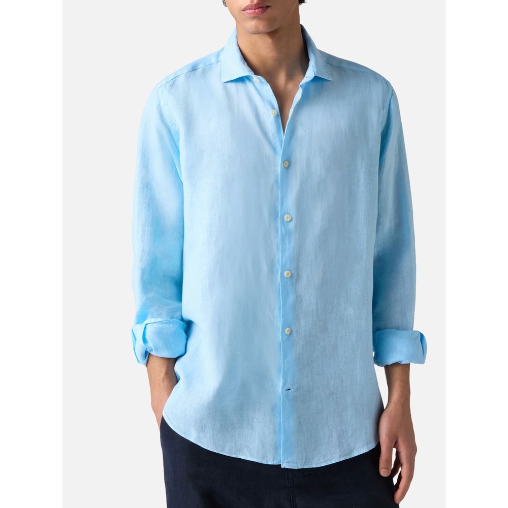 MC2 SAINT BARTH Pure 100% Linen Shirt in Blue Men Medim Resort Beach NWOT $200